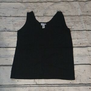 Chico's Travelers Black Acetate Tank Top 2 L